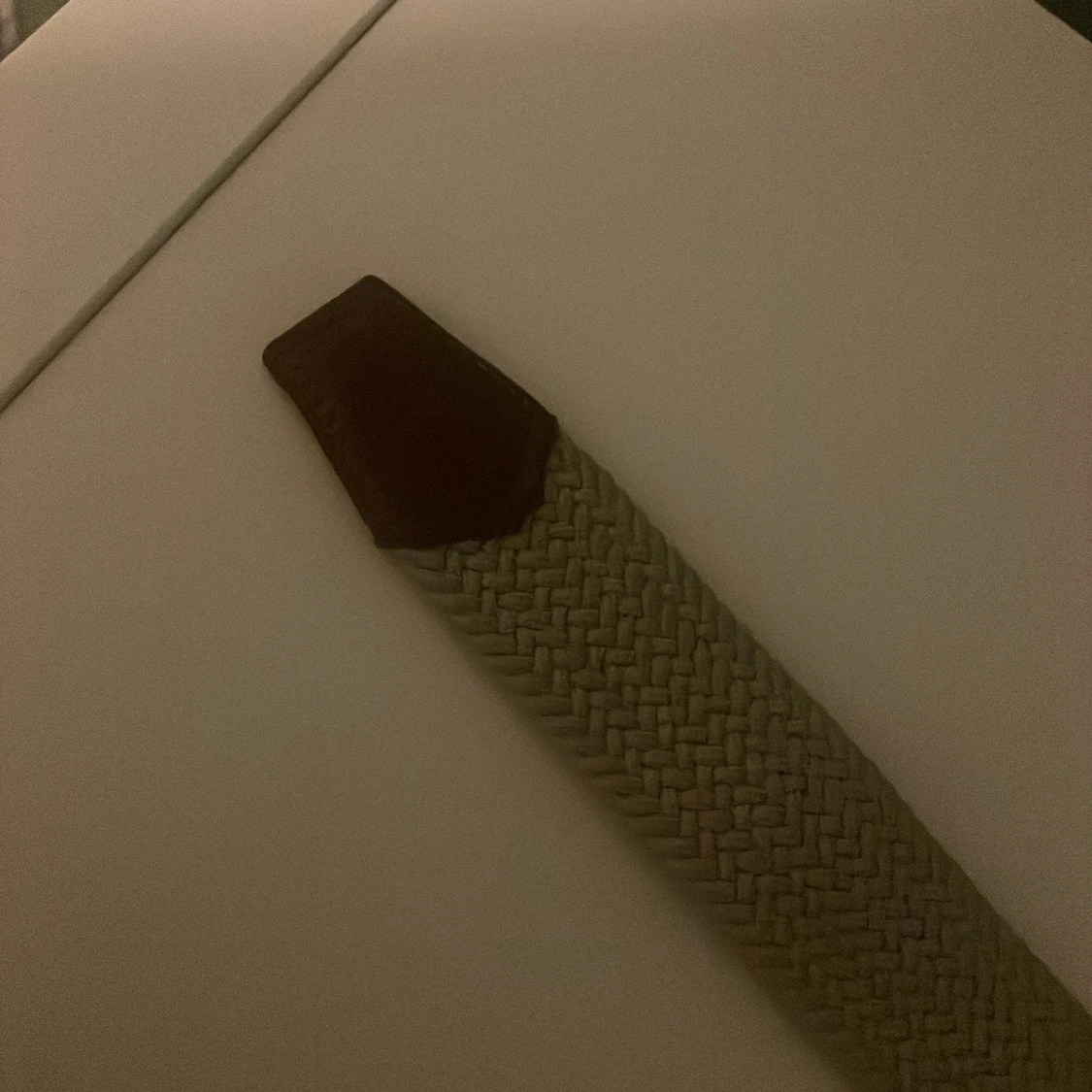 Beige flätat bälte med bruna detaljer - 3