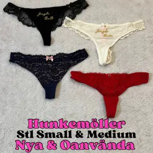 Jättefina trosor i storlek Small och Medium ifrån Hunkemöller. Se sista bilden. Helt nya och oanvända. 💕Snabb leverans. 🚚 Skriv jättegärna ett omdöme efteråt. 🥰