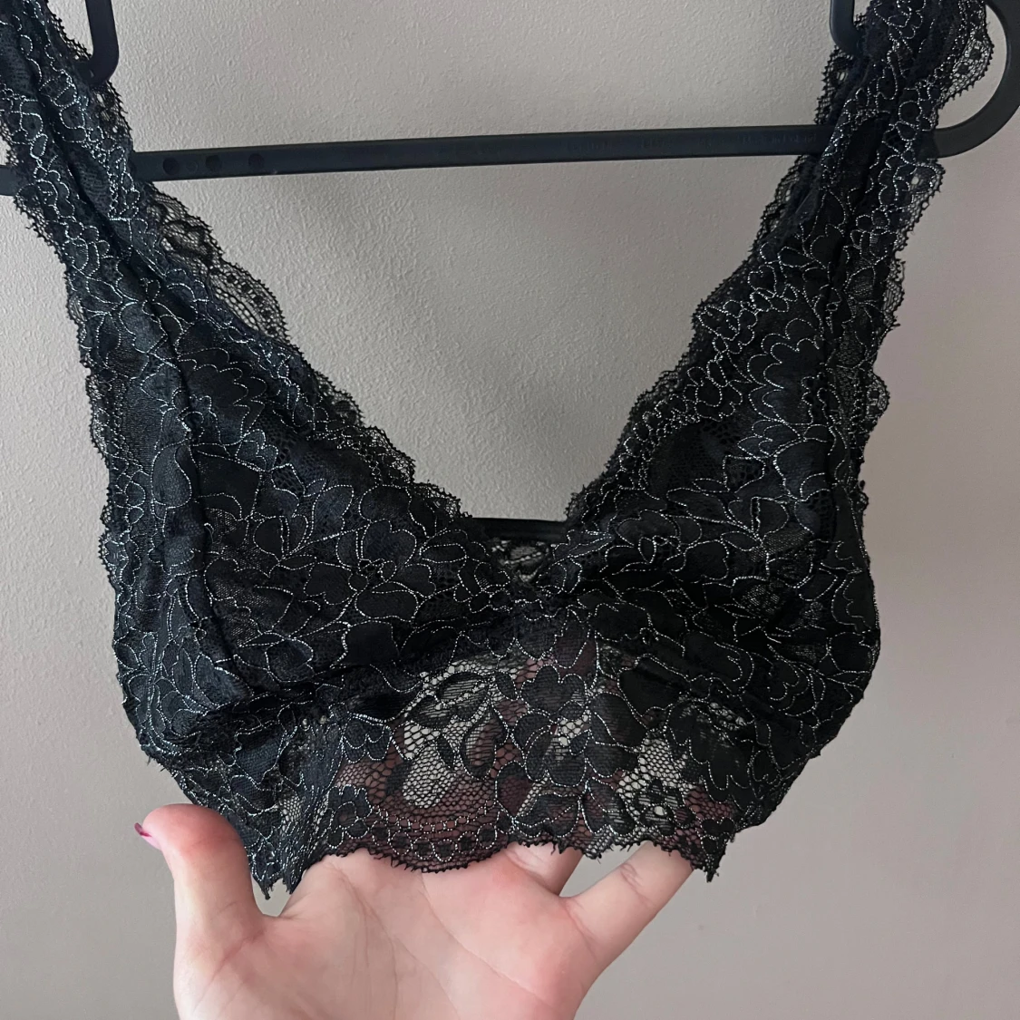 Svart spets bralette - 90