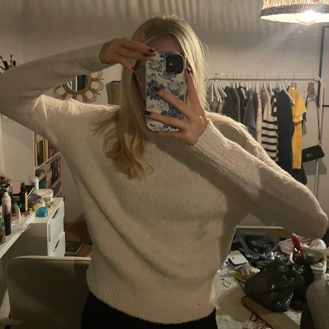 vit stickad tröja - 91