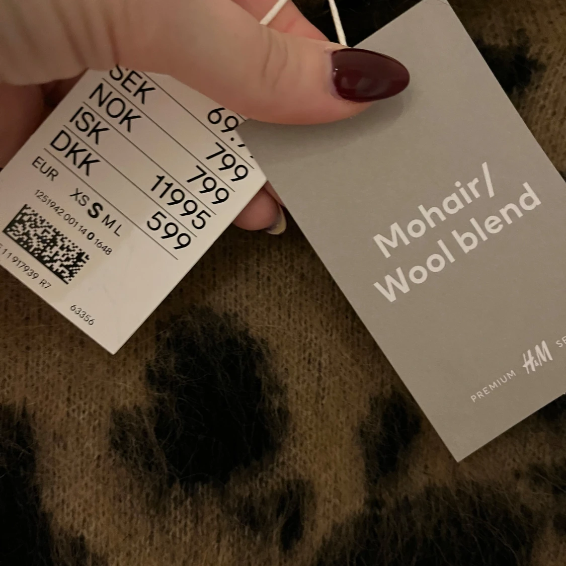 Leopardmönstrad tröja, stickad i mohairmix H&M edition - 92