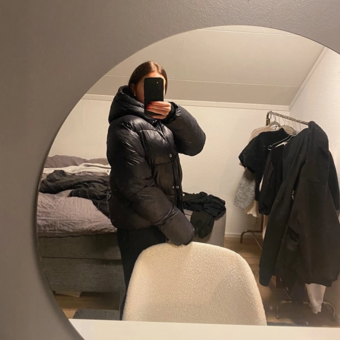 Svart pufferjacka - 90