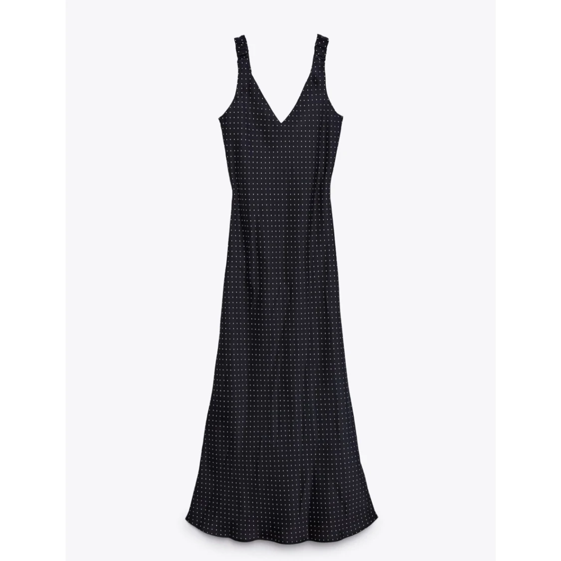 Prickig satinklänning