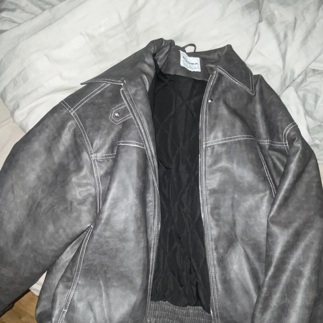 Grå skinnjacka från Skyline Club - 1