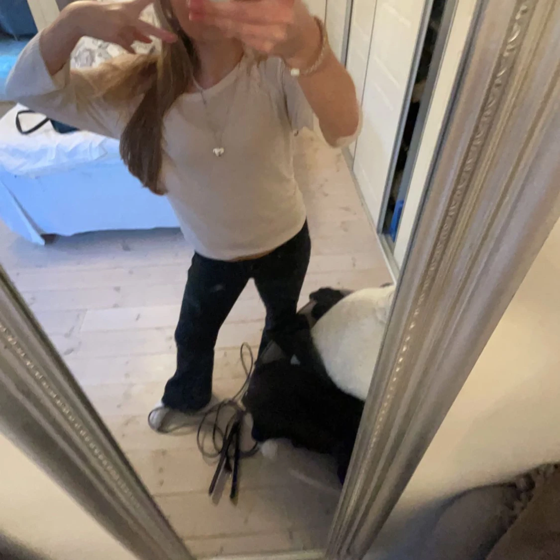 Ljusrosa långärmad tröja - 1