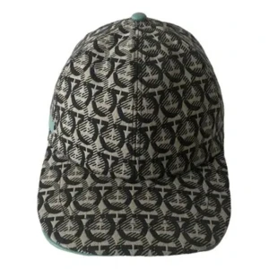 Ferragamo keps - Salvatore Ferragamo Off White Gancini Cotton Jacquard Leather Detail