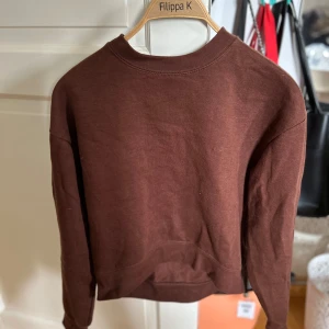 Brun tröja från Zara - Säljer en snygg brun tröja från Zara. Den är perfekt för höst och vinter med sin mysiga och varma känsla. Tröjan har långa ärmar och en klassisk rund halsringning. 