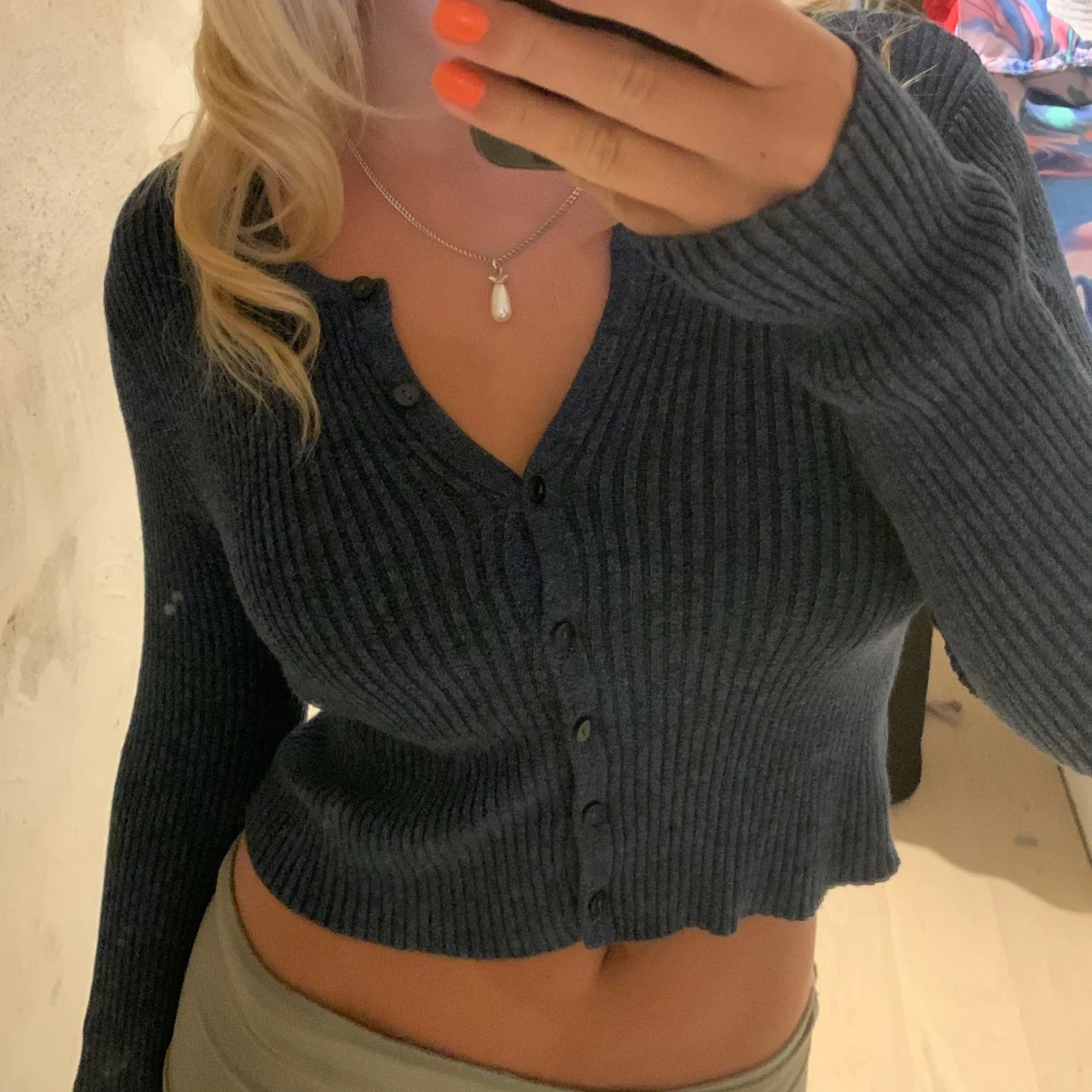 Marinblå kofta - 90