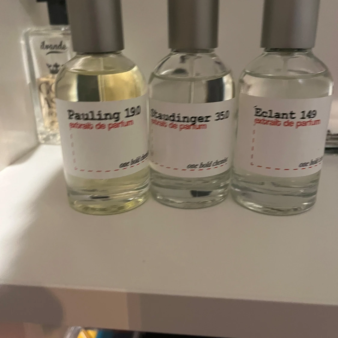 Tre parfymer: ( ONE BOLD CHEMIST) Pauling 120, Standingez 350, Éclant 149