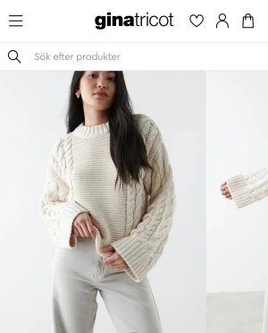 Gina Tricot chunky cable knit sweater beige - Använd 2 gånger. Jätte fint skick!