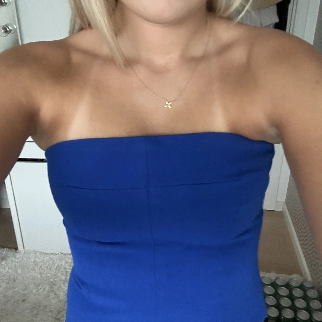 Blå bandeau topp - 91