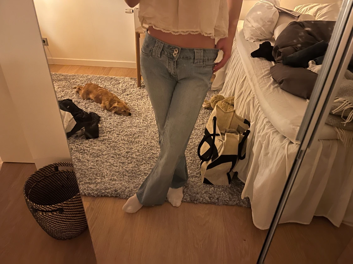 Bootcut jeans med dubbelknappar - 90