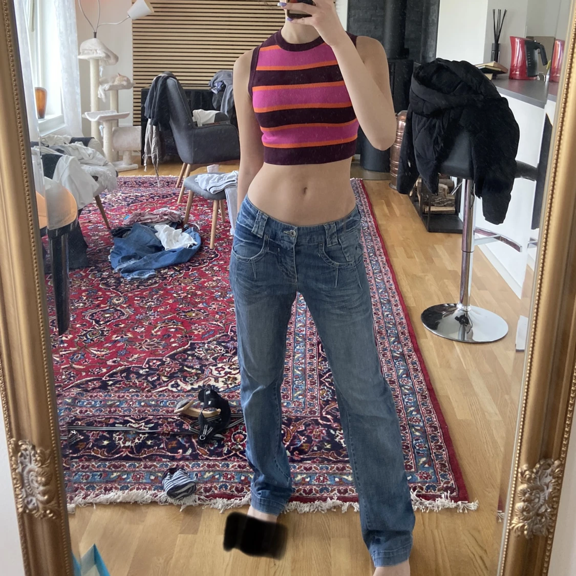 lågmidjade jeans - 90