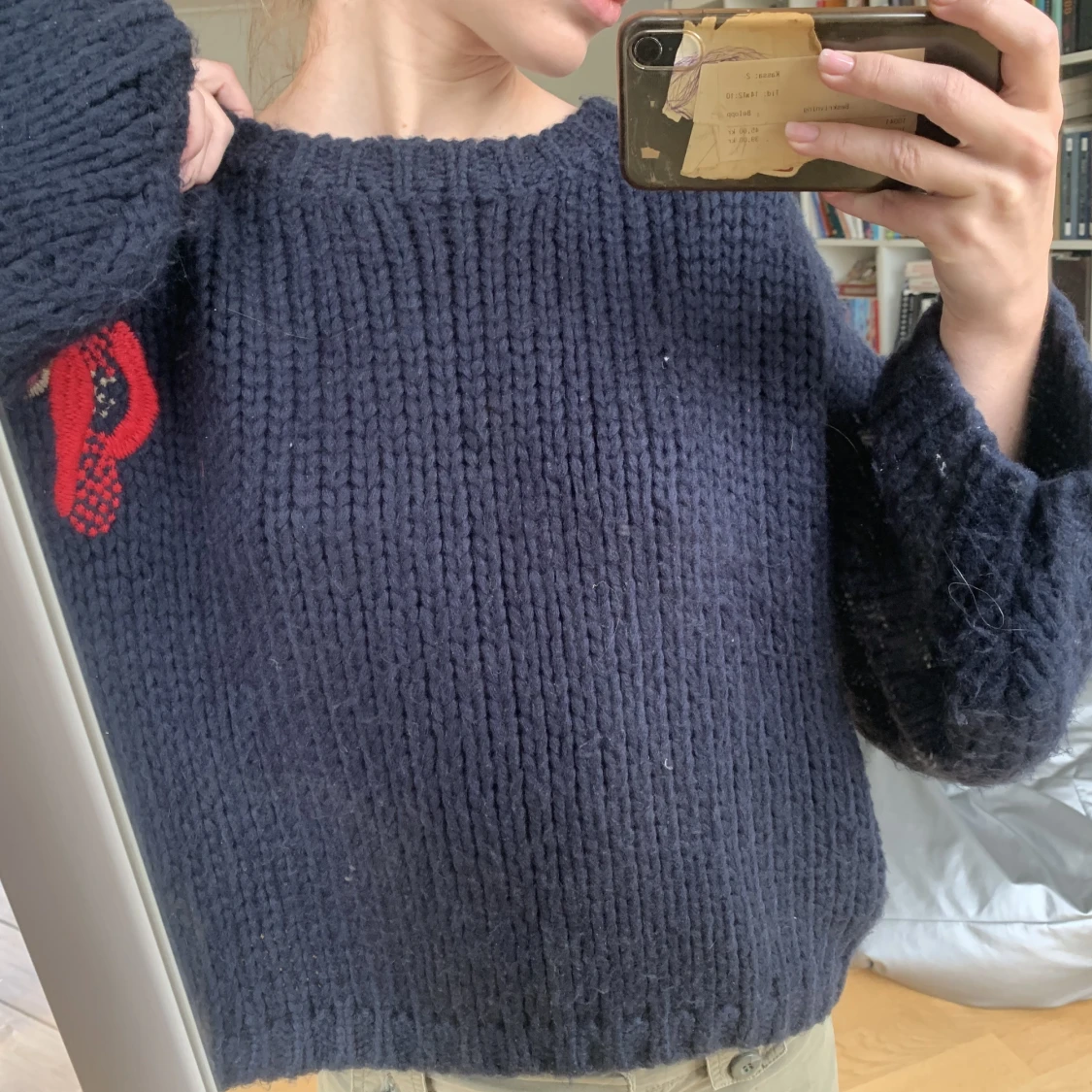 Marinblå tröcktröja - 91