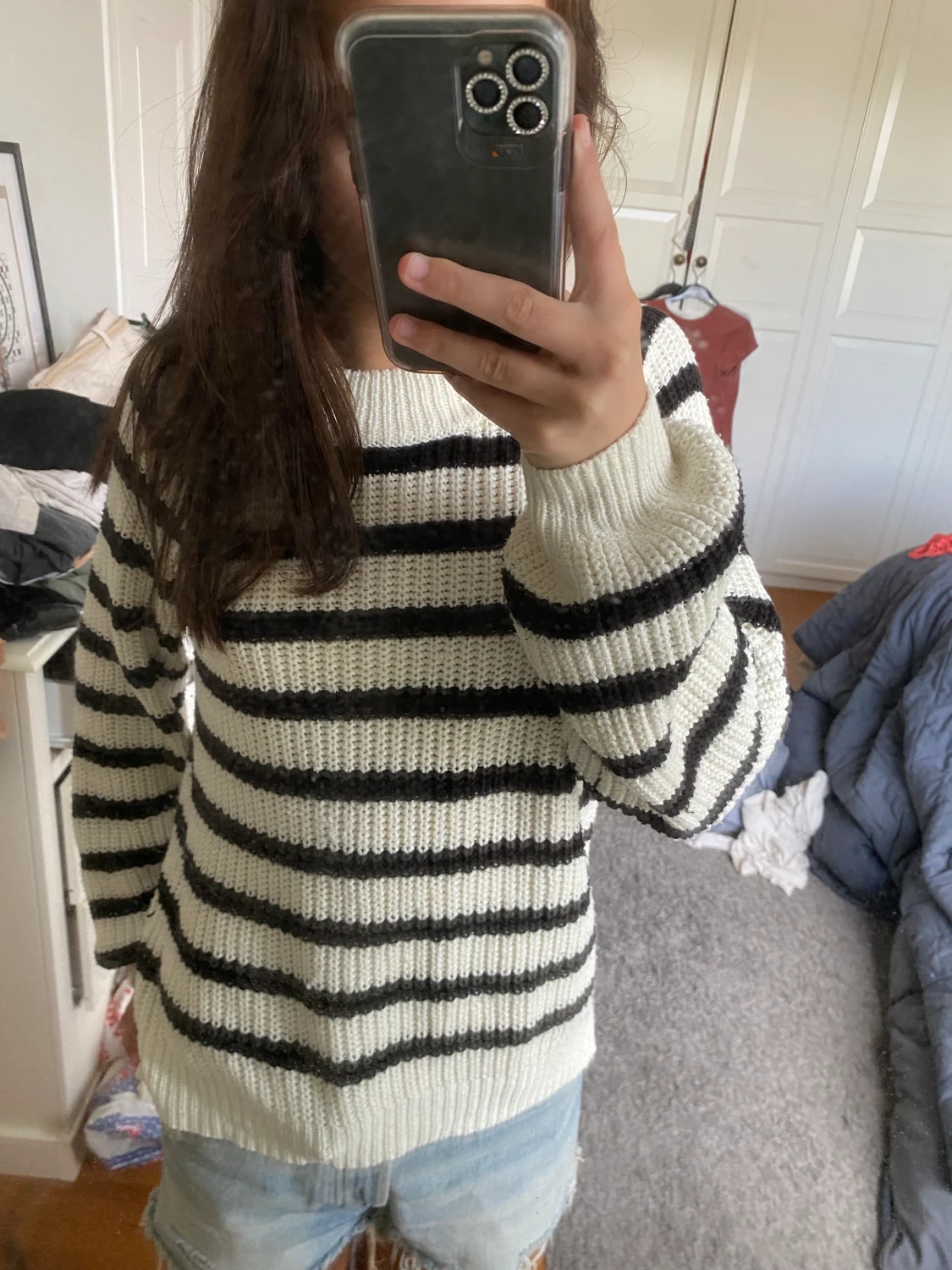 Randig stickad tröja ifrån Lindex - 90