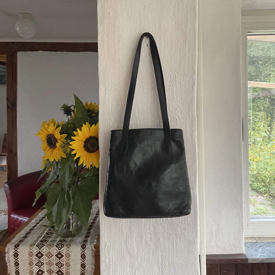 Axelremsväska i läder