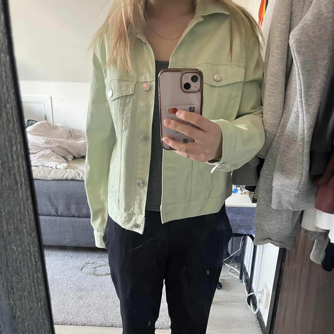 Jeansjacka, limegrön💚