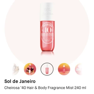 Sol de Janeiro  - Säljer nu denna body mist i fullstorleken (240ml)🌷✨ Det är nr 40 från Sol de Janeiro. Doftar plommon, vaniljträ, jasminblommor och musk💕 Som man kan se på bild 3 är den knappt använd då den är full. Nypris 379kr!! Pris går att diskutera vid snabb affär!!