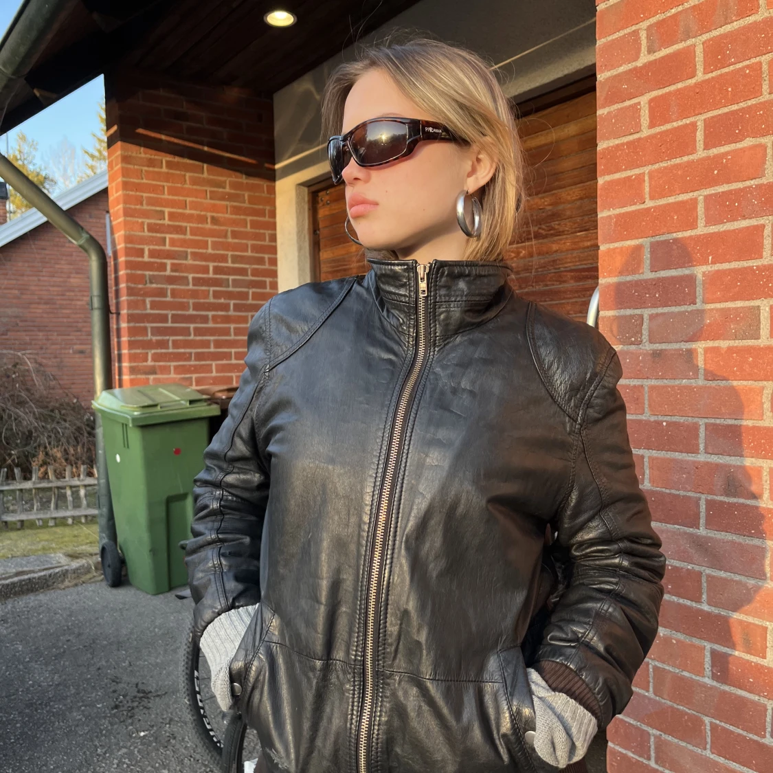 Läder jacka