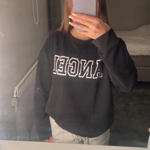 Svart sweatshirt med tryck  - Märke: Lost Time, storlek S. Knappast använd och i bra skick.