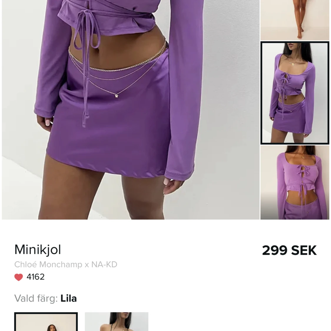 Kort Lågmidjad satinkjol - 91