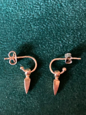 Maria Nilsdotter  - Två guldiga örhängen tiny poison  Använder köp nu. 