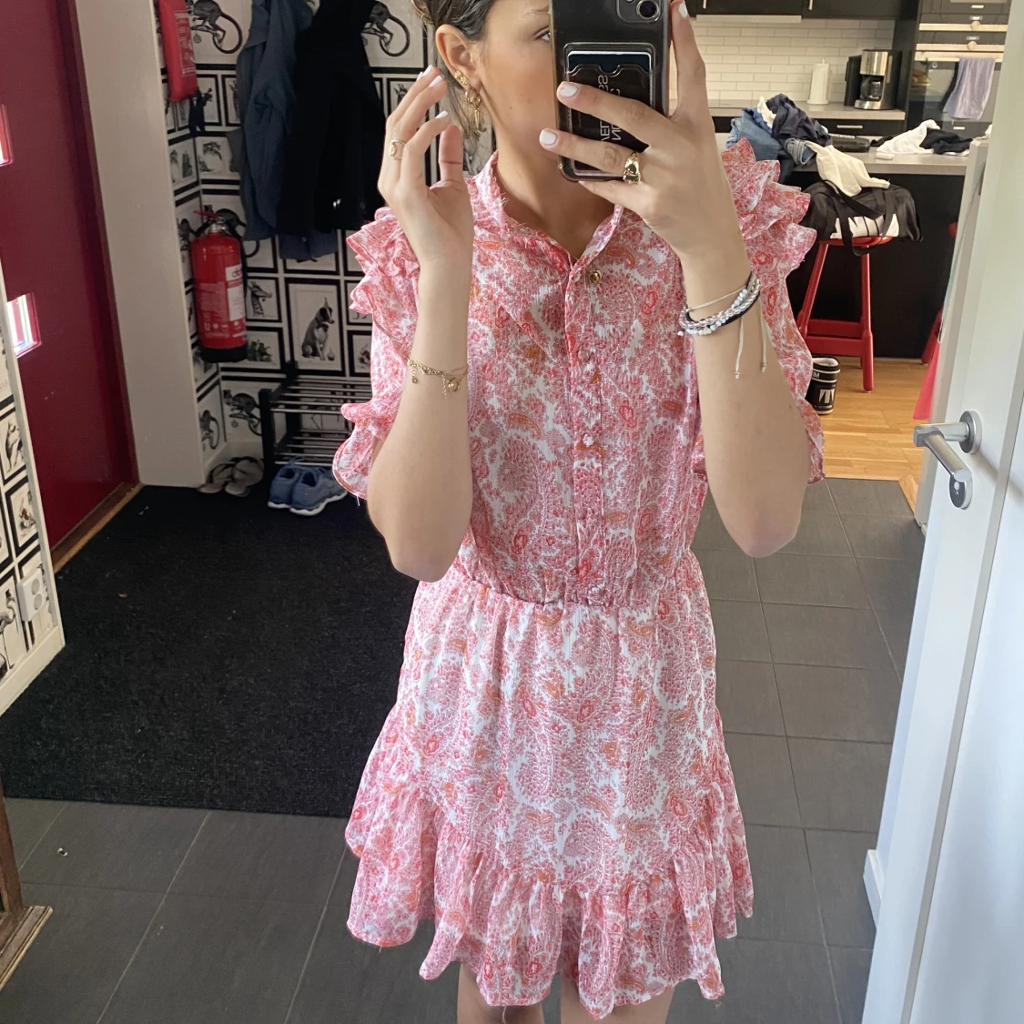 Gullig rosa klänning - 90