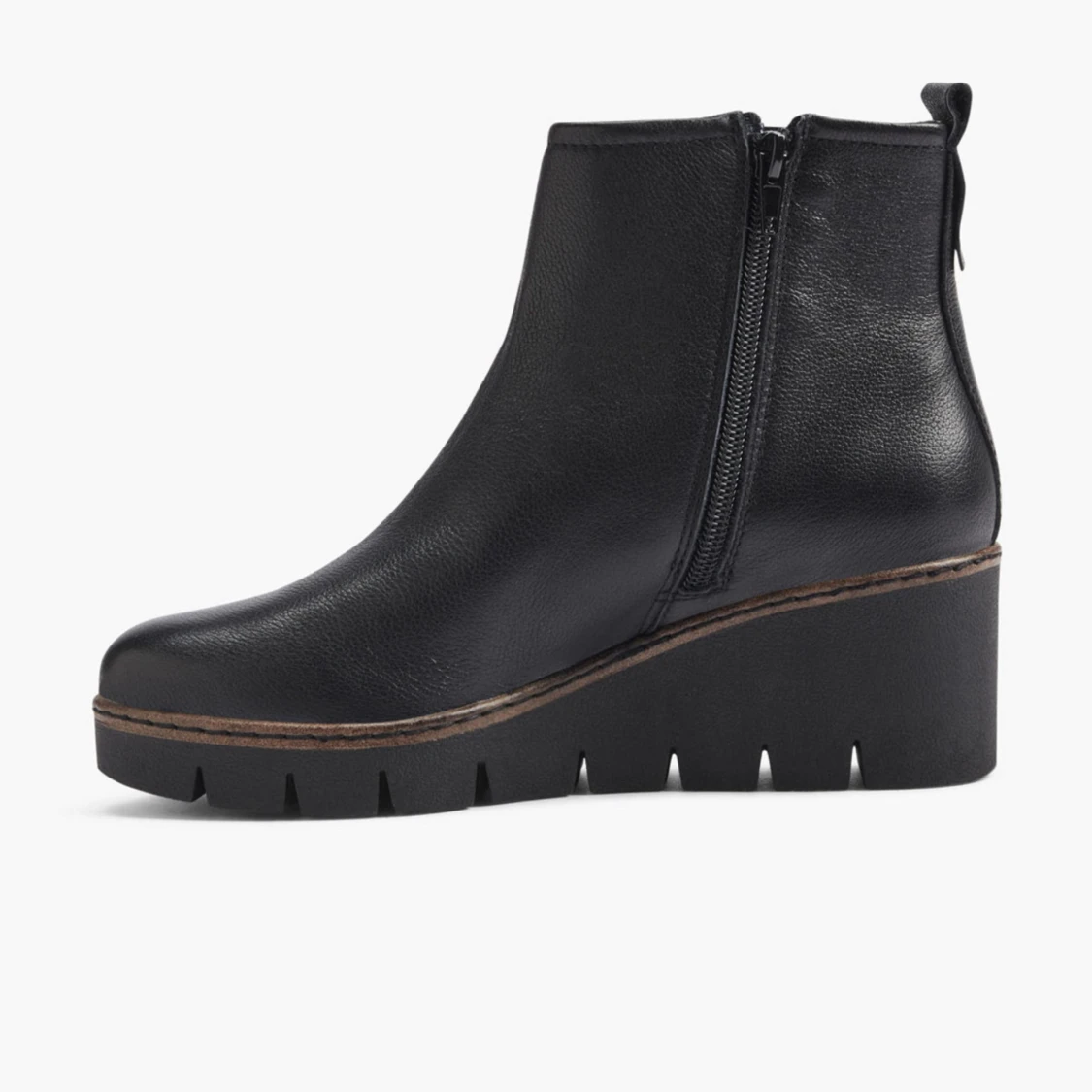 Black leather wedge ankle boots  - 91