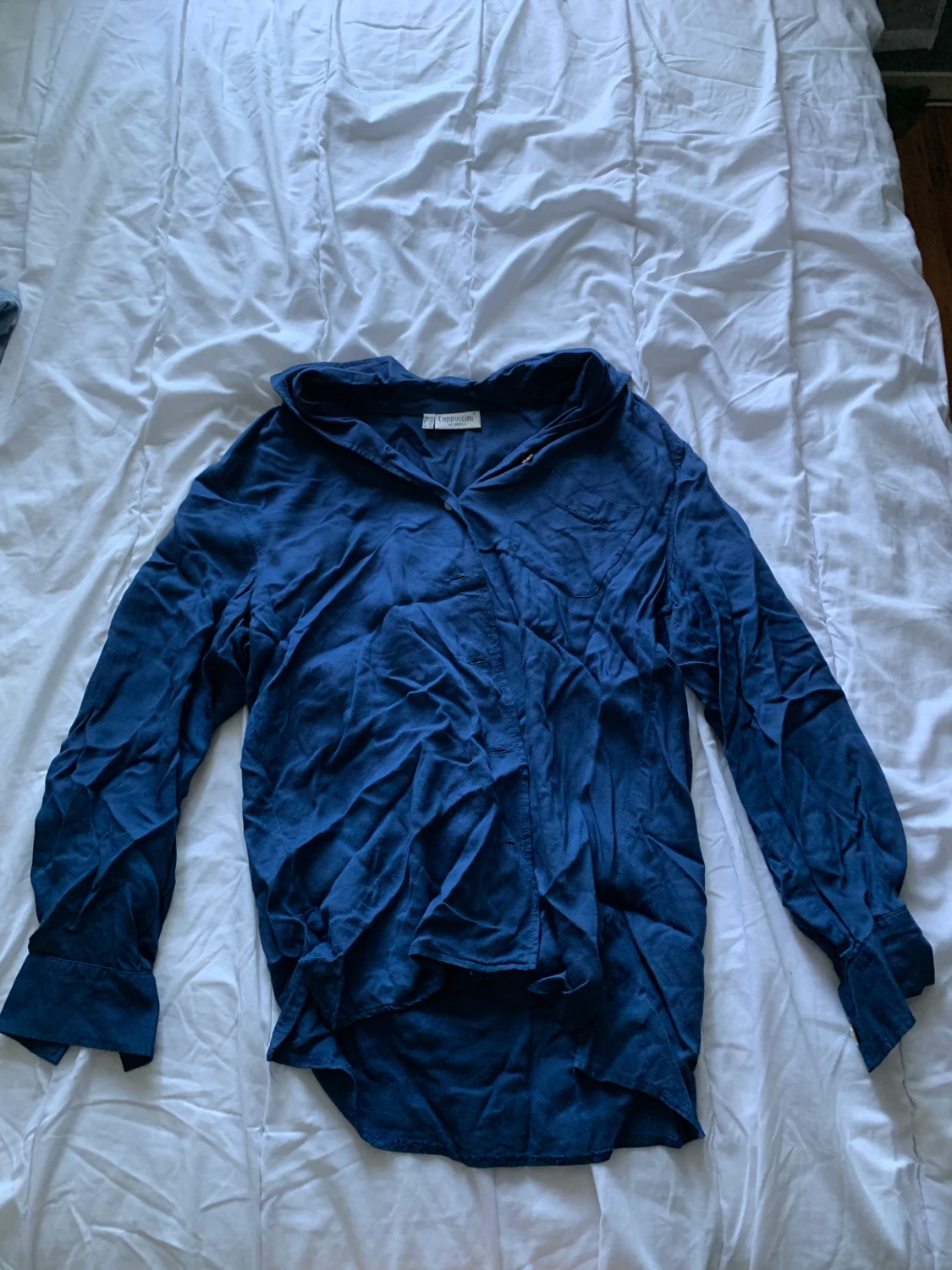 Mörkblå, oversized skjorta/ blus 