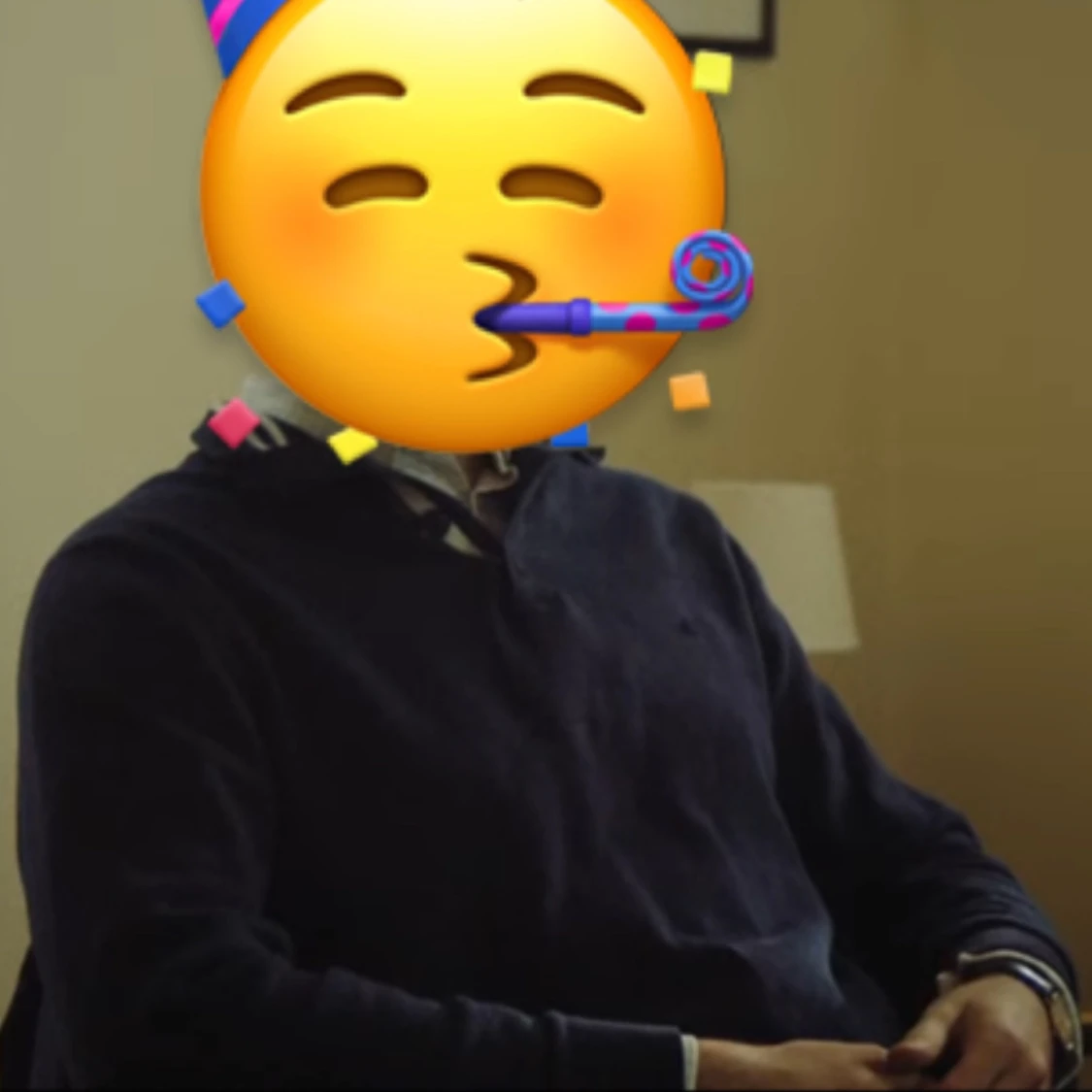 Blå, stickad tröja - 91