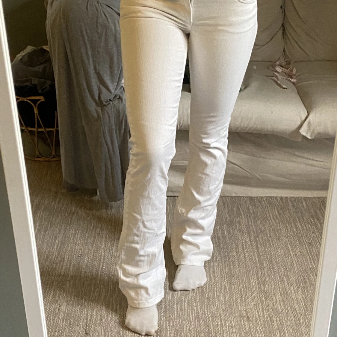 Vita lågmidjade bootcut Jens - 90