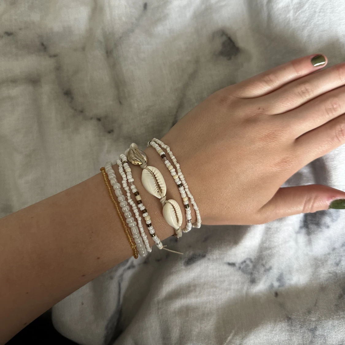 Hemmagjorda pärl/Snäck Armband - 90