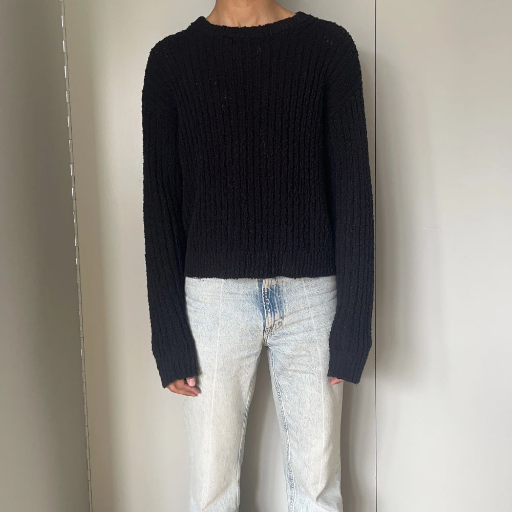 Svart Weekday Jesper Rib Sweater | Plick Second Hand