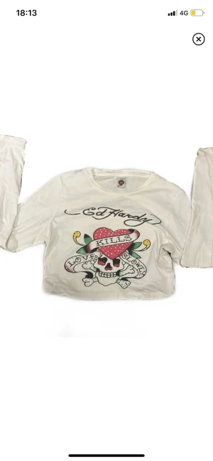 Ed Hardy tröja - säljer denna supersnygga ed hardy tröja som jag köpte här på plick men som tyvärr inte passade! stl M💕💕(bilderna är från den förra ägaren)