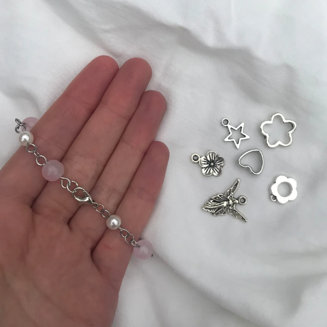 Handgjort pärlarmband rosa - 90