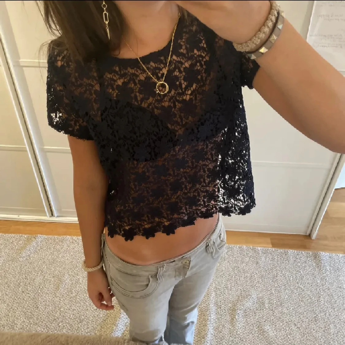 Mörblå spetstopp  - 90