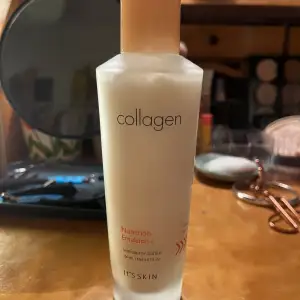 its skin collagen nutrition emulsion, testad några gånger men passar inte min hudtyp ❤️ 95% kvar av produkten, köpt för 199kr
