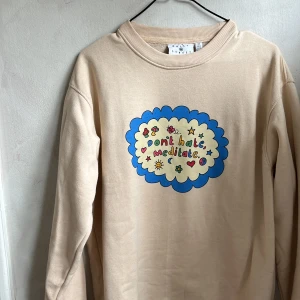 Sweatshirt  - Gullig sweatshirt med tryck, strl S 