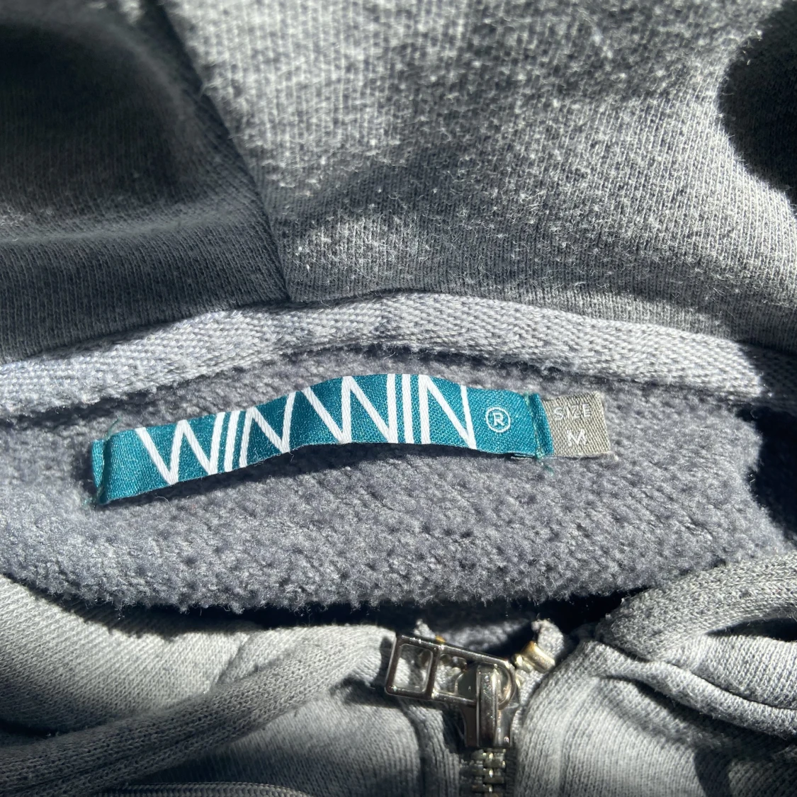 Grå Zip Hoodie - 90