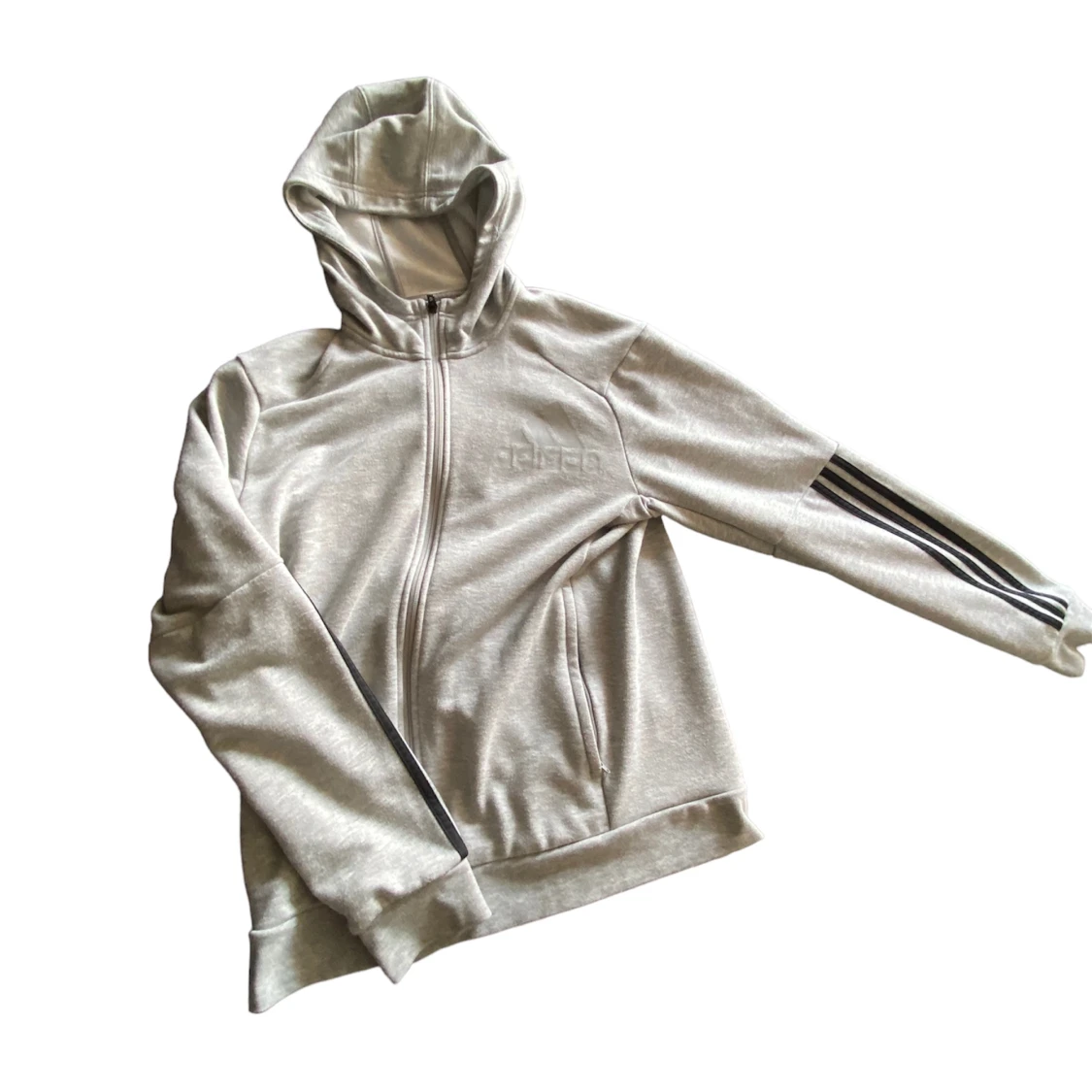 Grå adidas zip up hoodie 