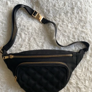 Magväska - Säljer denna väskan då jag inte har användning för den. Den har fina guld detaljer och två fickor. En stor och rymlig fick och en liten mindre. Är inte så säker på vart den är ifrån men tror den är från Glitter. Skriv vid intresse 💖