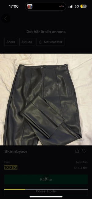 Skinnbyxor  - Svarta skinnbyxor från Gina, använd några gånger