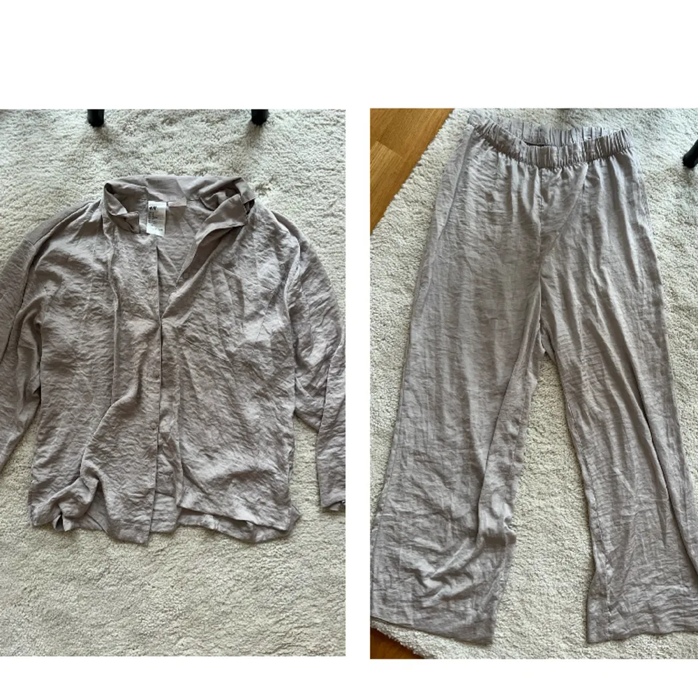 Pyjamas från H&M i jättemjukt material, använd en gång. Strl M i båda delarna⭐️. Skjortor.