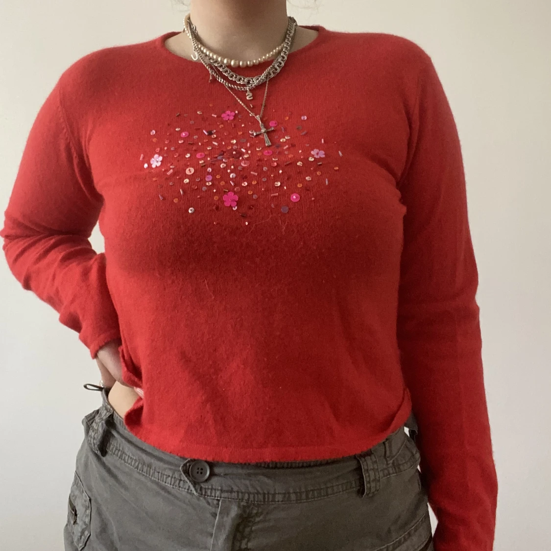 Långärmad med glittriga detaljer - 91