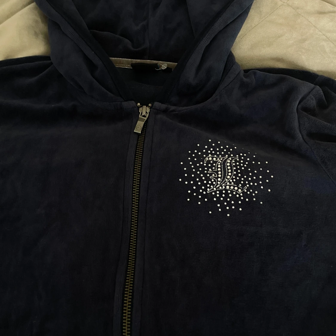 Hoodie med dragkedja och stenar💋 - 90