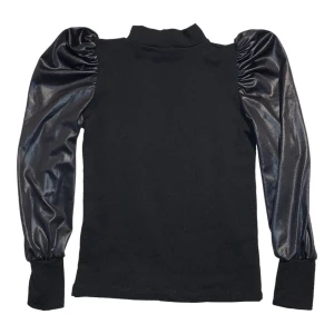 Shenaz Black Long Sleeve Blouse Small - Denna produkt har glänsande ärmar och mattsvart livstycke