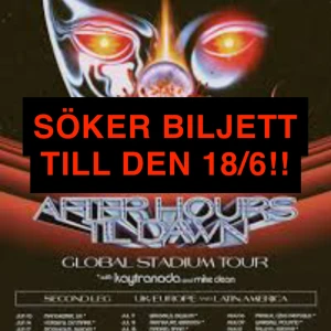 Söker the weekend biljett  - Letar efter en biljett till konserten den 18/6! 