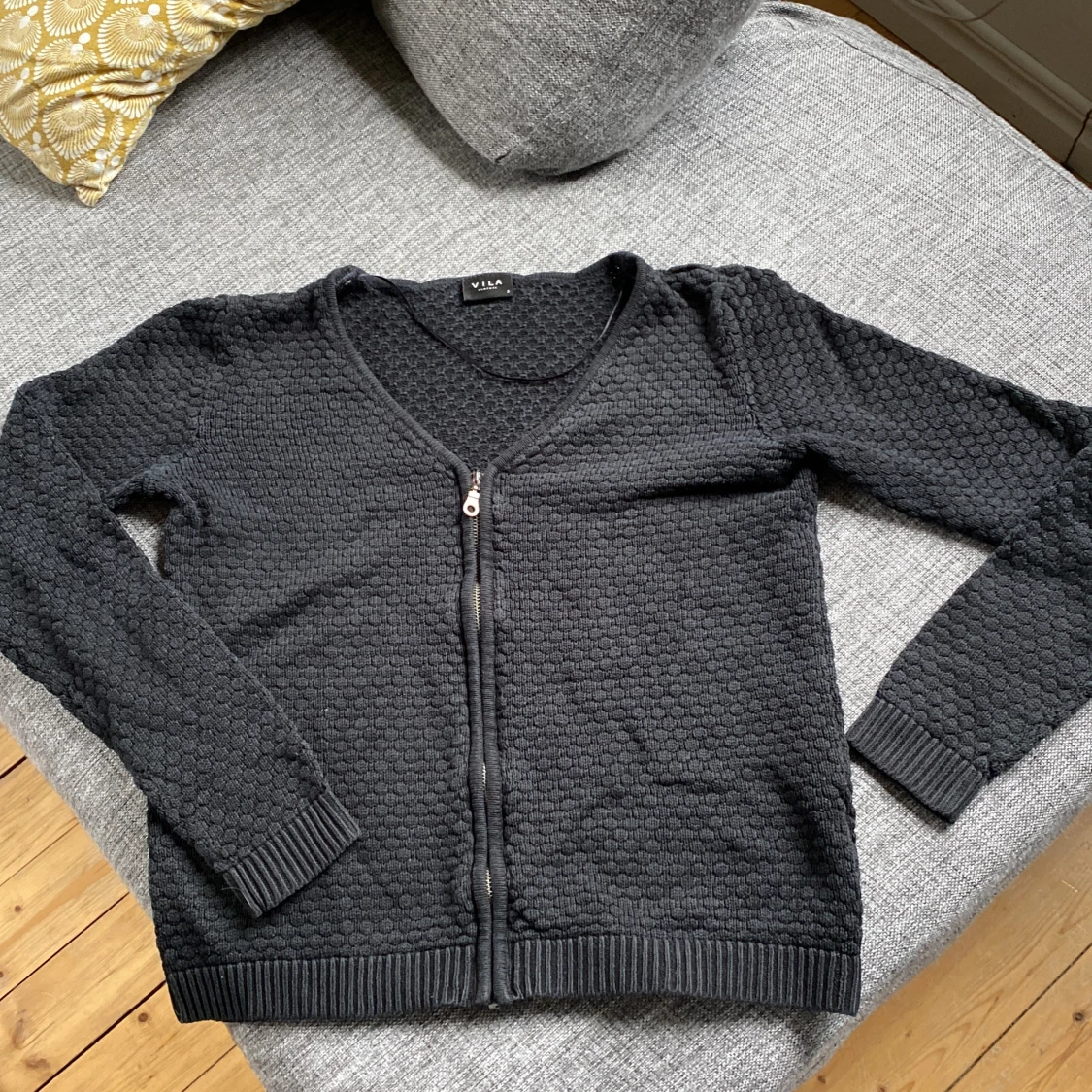 Svart bomulls kofta/tröja Vila