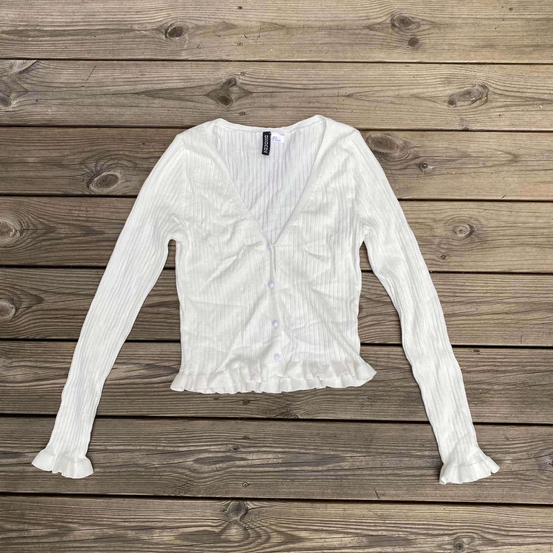 Vit långärmad topp
