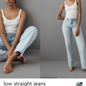 Low straight jeans - Low waist straight jeans från Gina Tricot i storlek 36. Jag använder inte dem så därför säljer jag. De är ljusblåa och knappt använda. 